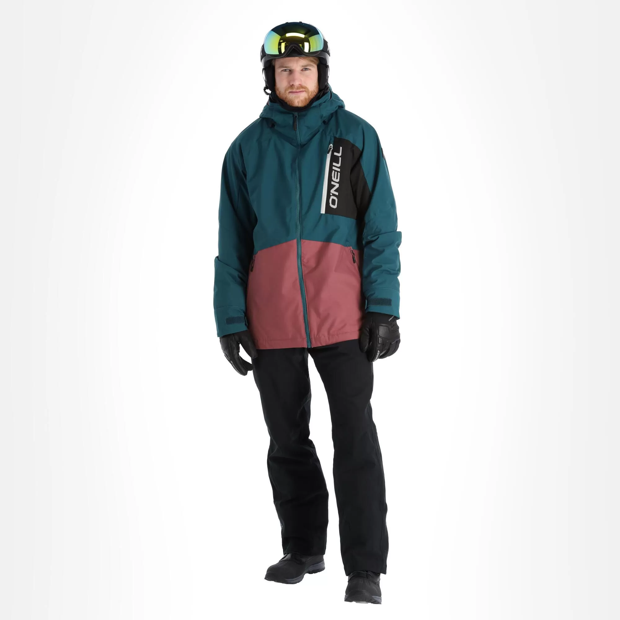 O'Neill, Jigsaw Ski Jacket Men Colour Block Deap Teal Blue 3 O'Neill, Jigsaw Ski Jacket Men Colour Block Deap Teal Blue