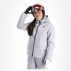 4F, Kudn001 Ski Jacket Women Cold Light Melange Grey -Ski Online Store 4f kudn001 aa jas gevoerd dames cold light melange grijs 224fxxx101v1 BI 04