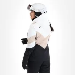 4F, Kudn008 Ski Jacket Women Beige -Ski Online Store 4f kudn008 aa jas gevoerd dames beige 224fxxx104v2 BI 03