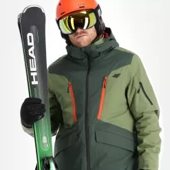 4F, Kumn008 Ski Jacket Men Dark Green -Ski Online Store 4f kumn008 aa jas gevoerd heren dark groen 224fxxx109v3 BI 05