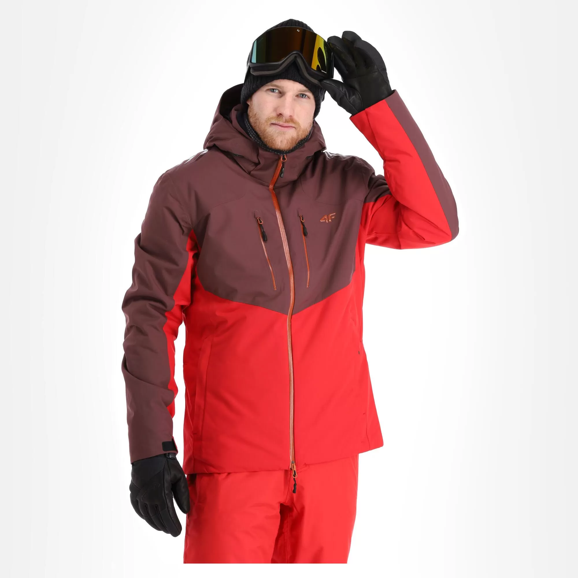 4F, Kumn011 Ski Jacket Men Burgundy Purple 4 4F, Kumn011 Ski Jacket Men Burgundy Purple - Image 2