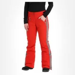 Almgwand, Schusselkopf Ski Pants Women Grey, Red -Ski Online Store almgwand schusselkopf ba skibroek gevoerd dames grijs rood 22almgw102v2 BI 04