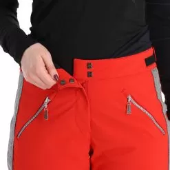 Almgwand, Schusselkopf Ski Pants Women Grey, Red -Ski Online Store almgwand schusselkopf ba skibroek gevoerd dames grijs rood 22almgw102v2 BI 05