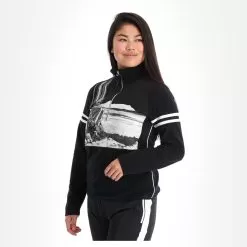 CMP, 31J1126 Pullover Women Black, White -Ski Online Store cmp 31j1126 ga ski pully dames wit zwart 22cmpxx105v2 BI 04