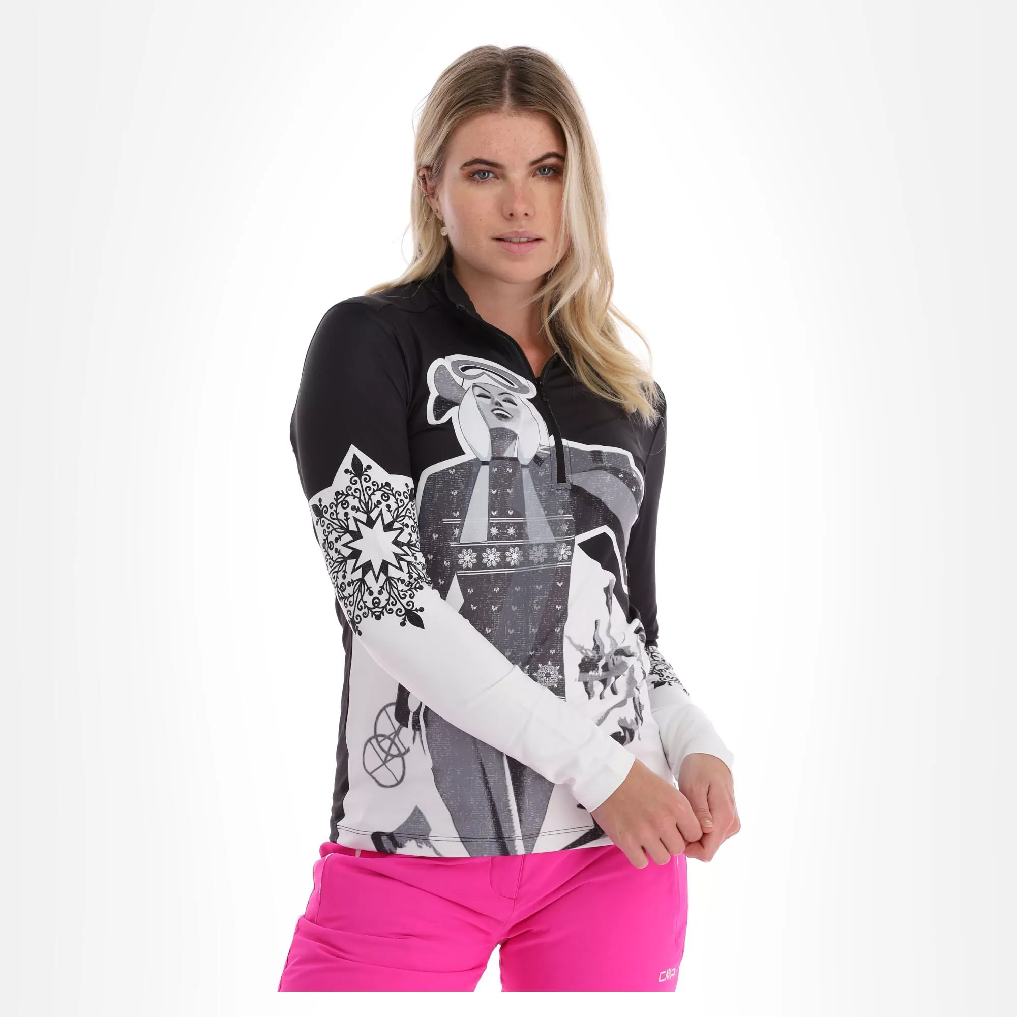 CMP, 31L0826 Pullover Women Black, White 6 CMP, 31L0826 Pullover Women Black, White - Image 4