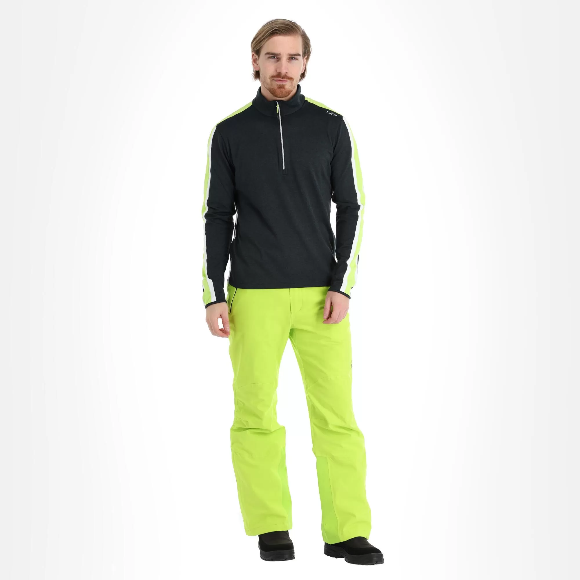 CMP, 39L2577 Pullover Men Acid Melange Black, Green 3 CMP, 39L2577 Pullover Men Acid Melange Black, Green