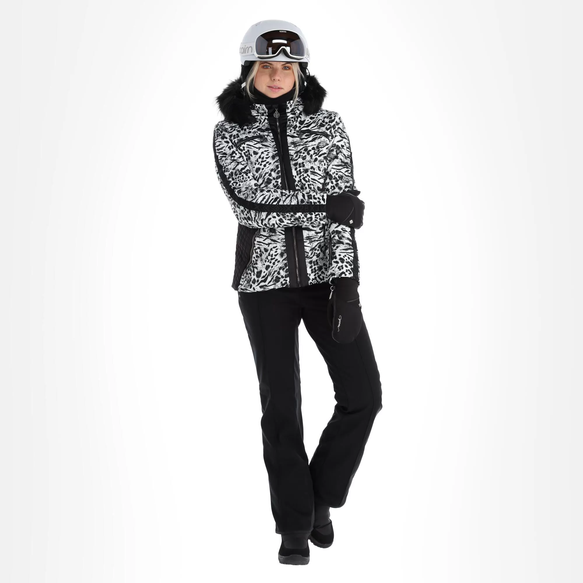 Dare 2b X Julien Macdonald, Mastery Ski Jacket Women Blurred Animal Print White 3 Dare 2b X Julien Macdonald, Mastery Ski Jacket Women Blurred Animal Print White