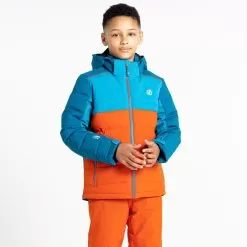Dare2b, Cheerful II Ski Jacket Kids Fjord Blue, Orange -Ski Online Store dare2b cheerful ii aa jas gevoerd kinderen fjord blauw oranje 22dare2107v2 BI 08