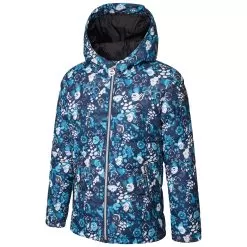 Dare2b, Girls Verdict Ski Jacket Kids Floral Print River Blue