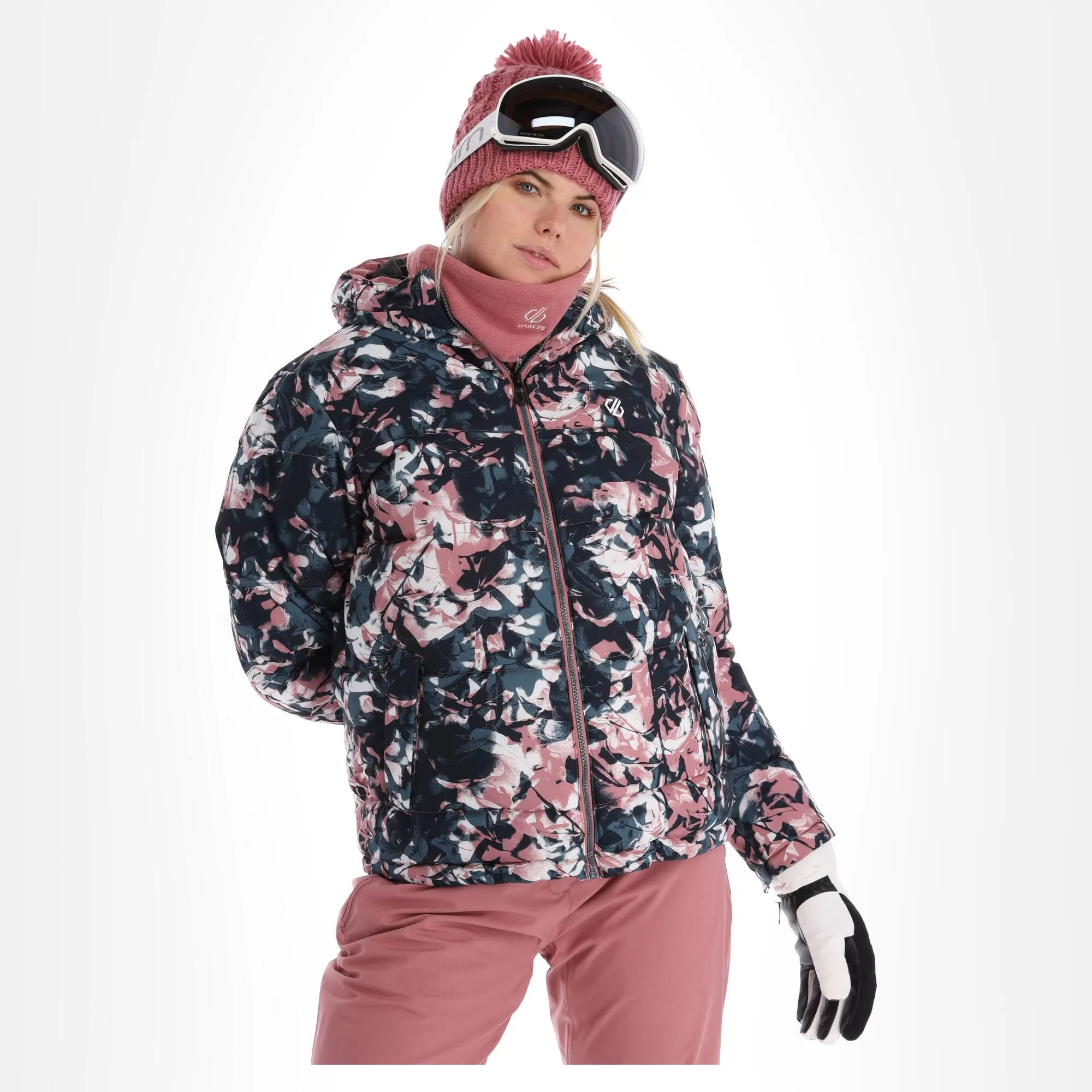 Dare2b, Verdict Ski Jacket Women Abstract Floral Print Mesa Pink 4 Dare2b, Verdict Ski Jacket Women Abstract Floral Print Mesa Pink - Image 2