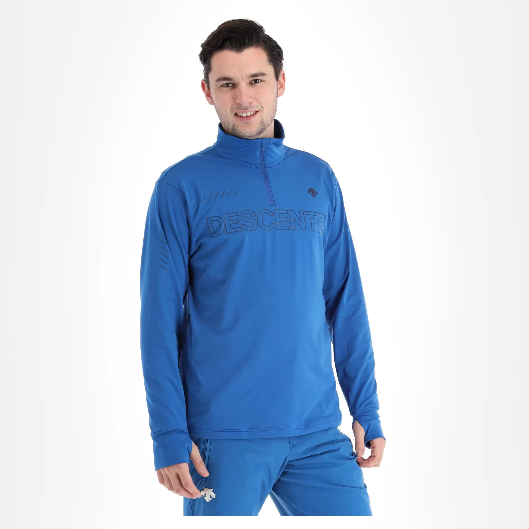 Descente, 1/4 Zip T-Neck Pullover Men Blue 4 Descente, 1/4 Zip T-Neck Pullover Men Blue - Image 2