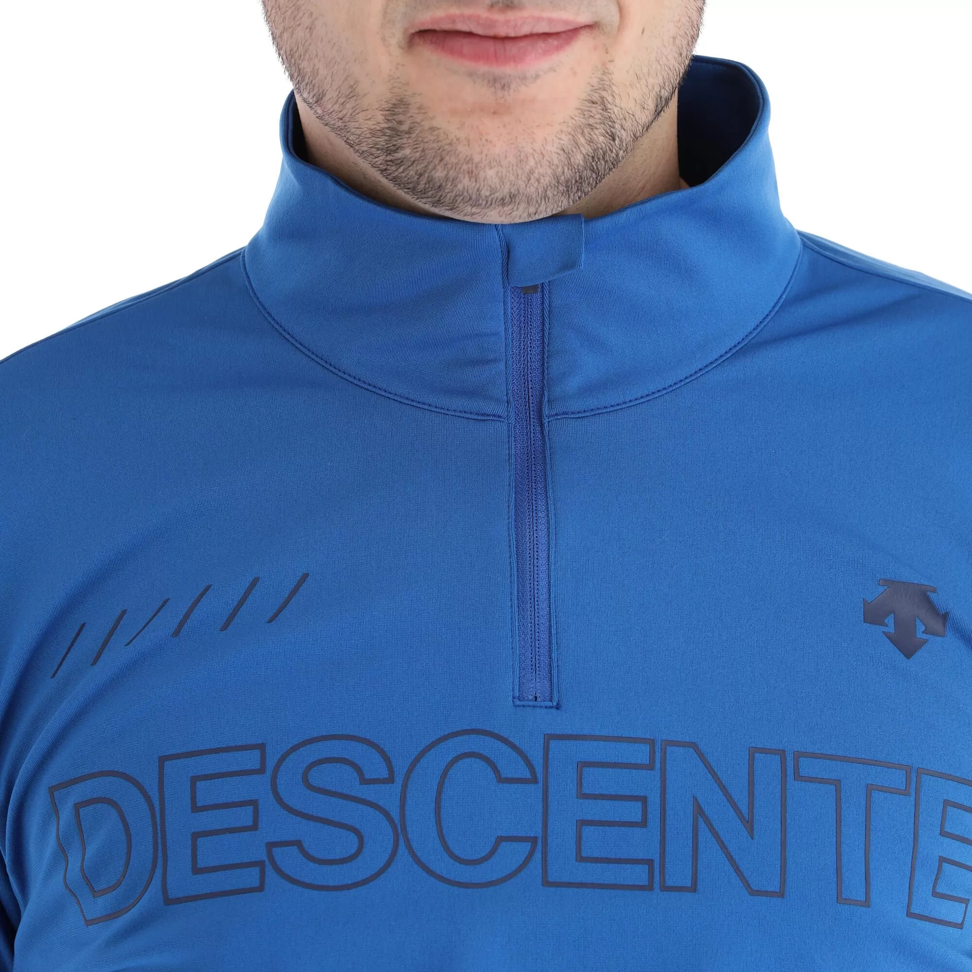 Descente, 1/4 Zip T-Neck Pullover Men Blue 7 Descente, 1/4 Zip T-Neck Pullover Men Blue - Image 5