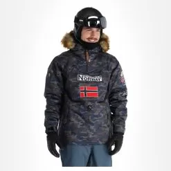 Geographical Norway, Barman Men Camo 068 Winter Anorak Men Navy Blue -Ski Online Store geographical norway barman men camo 068 winter anorak men navy AF11geo011b BI 04