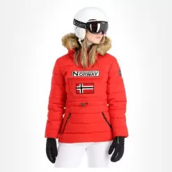 Geographical Norway, Belinda Lady New 001 + Bs Winter Anorak Women Red -Ski Online Store geographical norway belinda new 001 bs aa jas gevoerd dames rood AA21geo108e BI 02