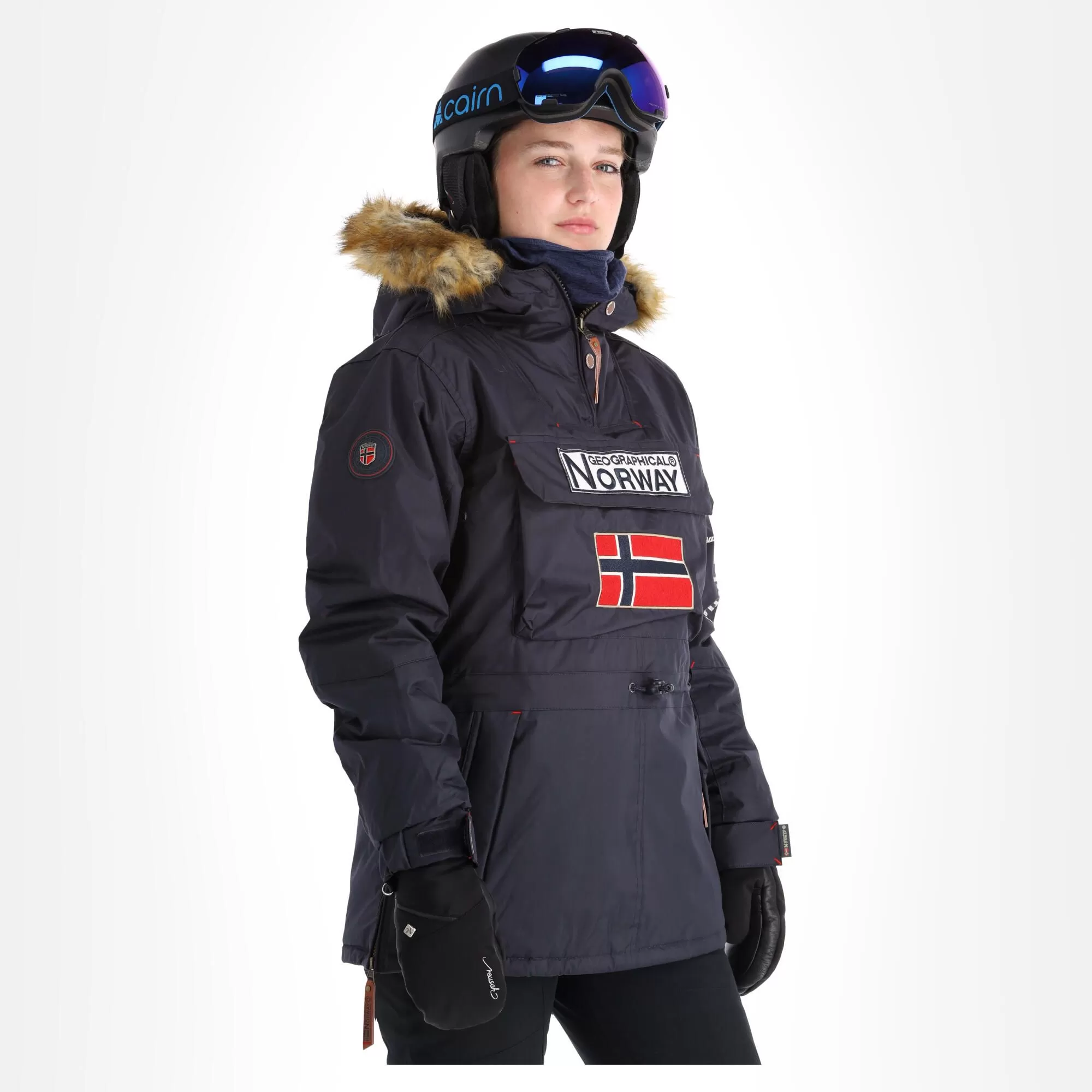 Geographical Norway, Boomera Rol-Art1 Lady 068 Winter Anorak Women Navy Blue 6 Geographical Norway, Boomera Rol-Art1 Lady 068 Winter Anorak Women Navy Blue - Image 4