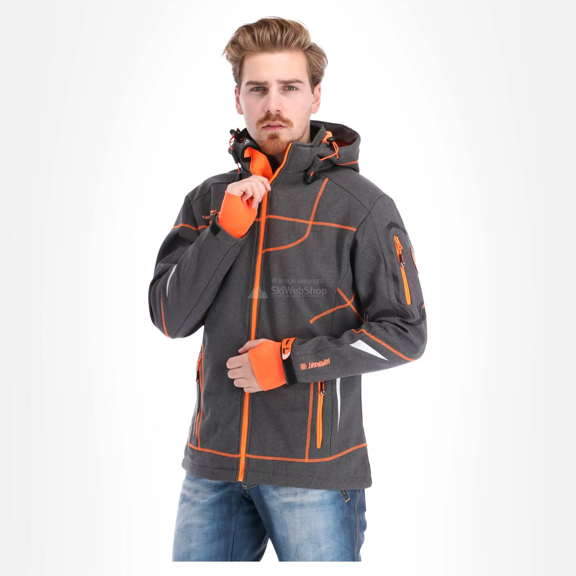Geographical Norway, Tushiba Men 007 + Bs Softshell Ski Jacket Men Dark Grey, Orange 4 Geographical Norway, Tushiba Men 007 + Bs Softshell Ski Jacket Men Dark Grey, Orange - Image 2