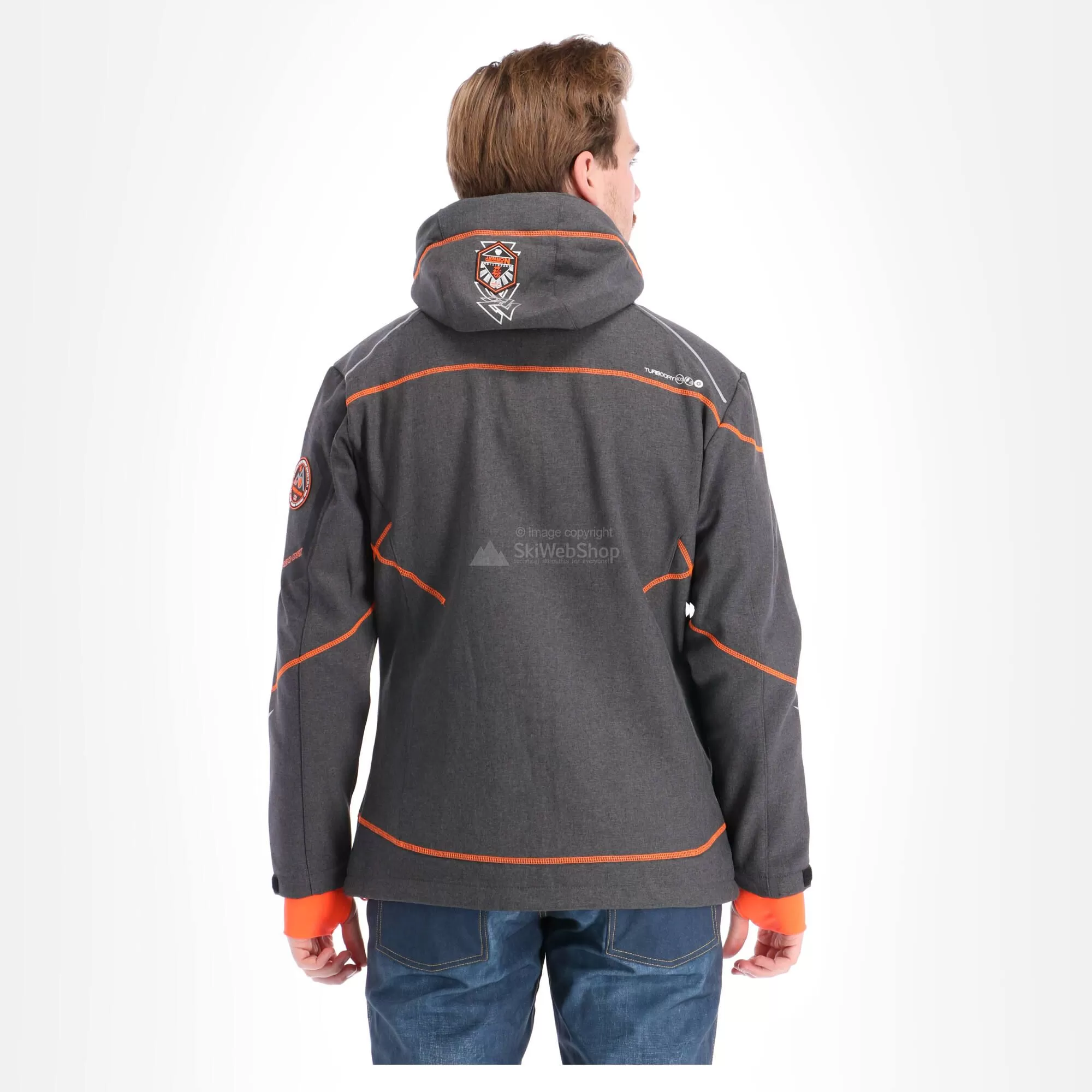 Geographical Norway, Tushiba Men 007 + Bs Softshell Ski Jacket Men Dark Grey, Orange 5 Geographical Norway, Tushiba Men 007 + Bs Softshell Ski Jacket Men Dark Grey, Orange - Image 3