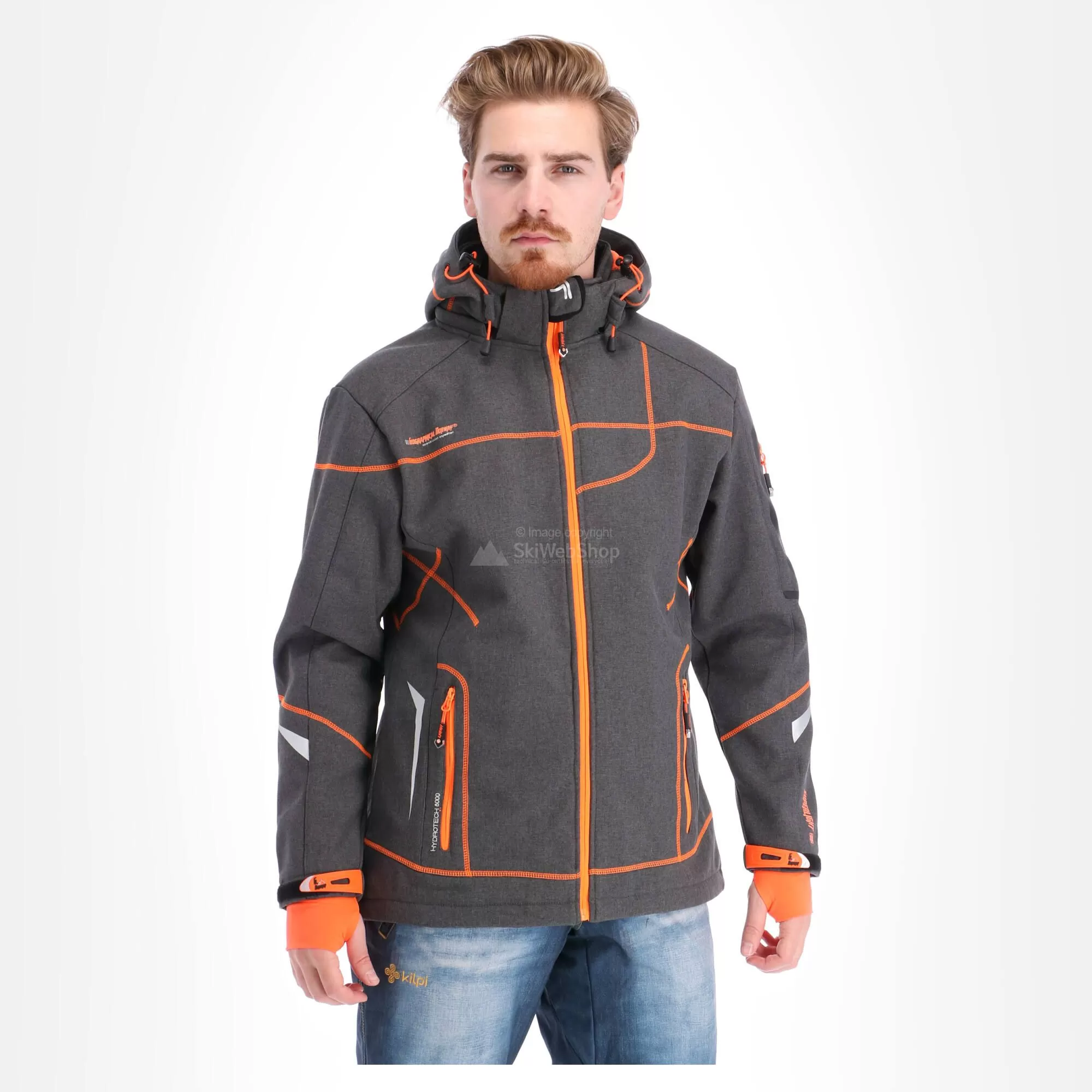 Geographical Norway, Tushiba Men 007 + Bs Softshell Ski Jacket Men Dark Grey, Orange 6 Geographical Norway, Tushiba Men 007 + Bs Softshell Ski Jacket Men Dark Grey, Orange - Image 4