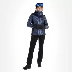 Head, Frost Ski Jacket Women Metalic Denim Blue