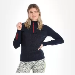 Helly Hansen, Lifa Merino 1/2 Zip Thermal Shirt Women Navy Deco Flower Blue -Ski Online Store helly hansen lifa merino 1 2 zip fa thermoshirt dames navy deco 22helly101v1 BI 04