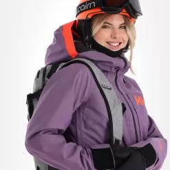 Helly Hansen, Powderqueen 3.0 Ski Jacket Women Crushed Grape Melange Purple -Ski Online Store helly hansen powderqueen 3 0 aa jas gevoerd dames crushed grape 22helly113v2 BI 05