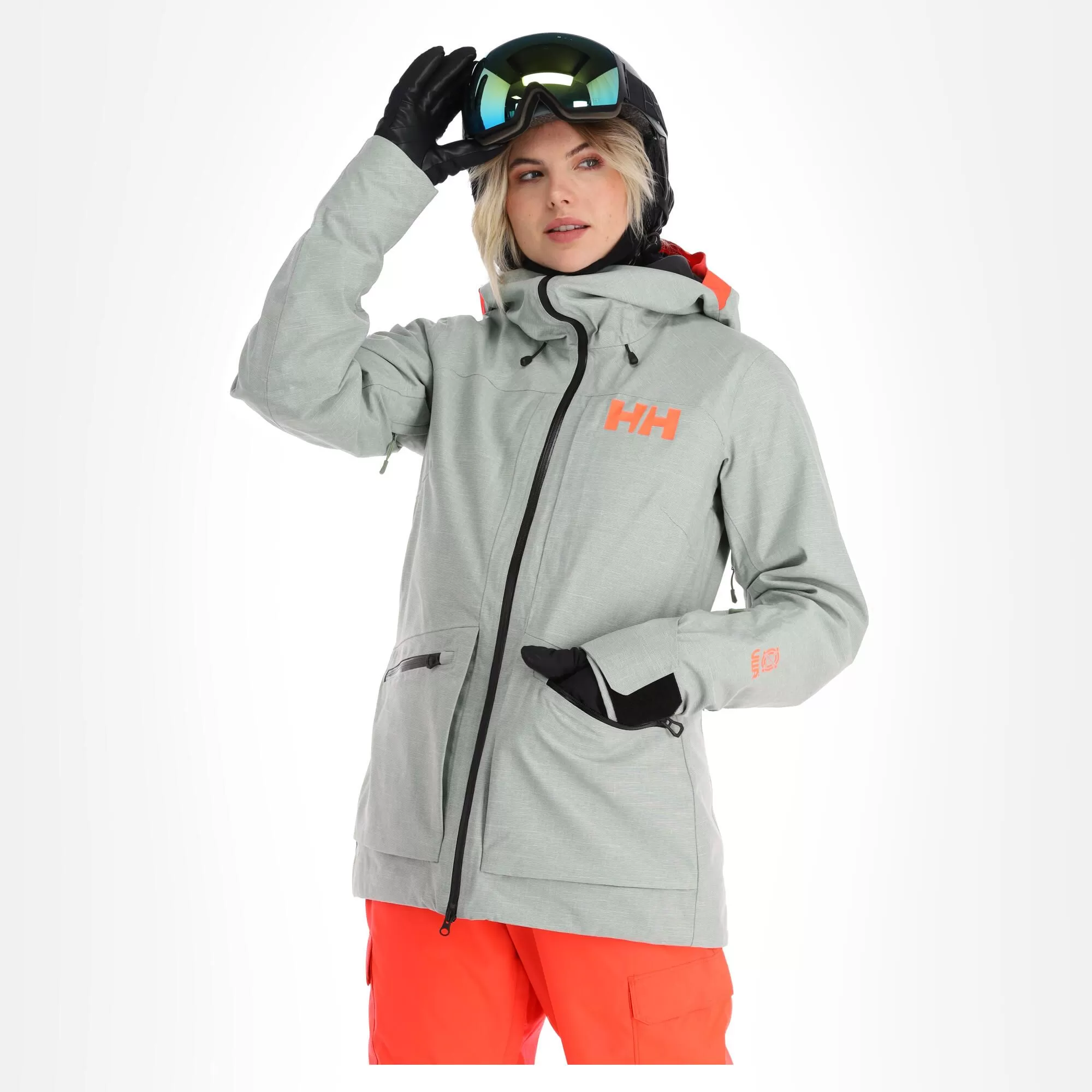 Helly Hansen, Powderqueen 3.0 Ski Jacket Women Jade 2.0 Melange Green 4 Helly Hansen, Powderqueen 3.0 Ski Jacket Women Jade 2.0 Melange Green - Image 2