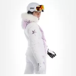 High Society, Harper Ski Jacket Women Lila Purple, White -Ski Online Store high society ski jacket aa jas gevoerd dames lila paars wit 22highs101v1 BI 03