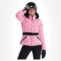 High Society, Elea Ski Jacket Women Paisley Print Pink -Ski Online Store high society ski jacket aa jas gevoerd dames paisley print roze 22highs106v1 BI 04