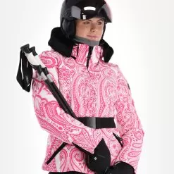 High Society, Elea Ski Jacket Women Paisley Print Pink -Ski Online Store high society ski jacket aa jas gevoerd dames paisley print roze 22highs106v1 BI 05