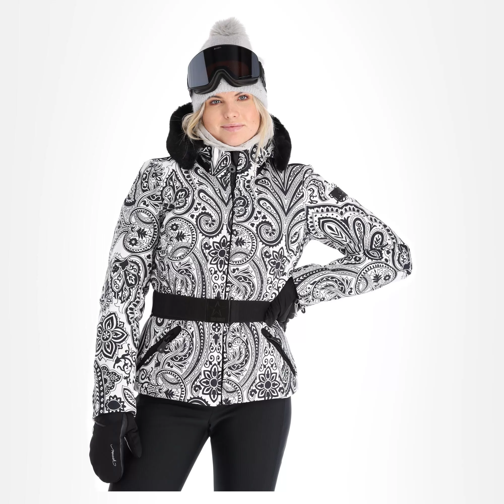 High Society, Elea Ski Jacket Women Paisley Print Black 6 High Society, Elea Ski Jacket Women Paisley Print Black - Image 4