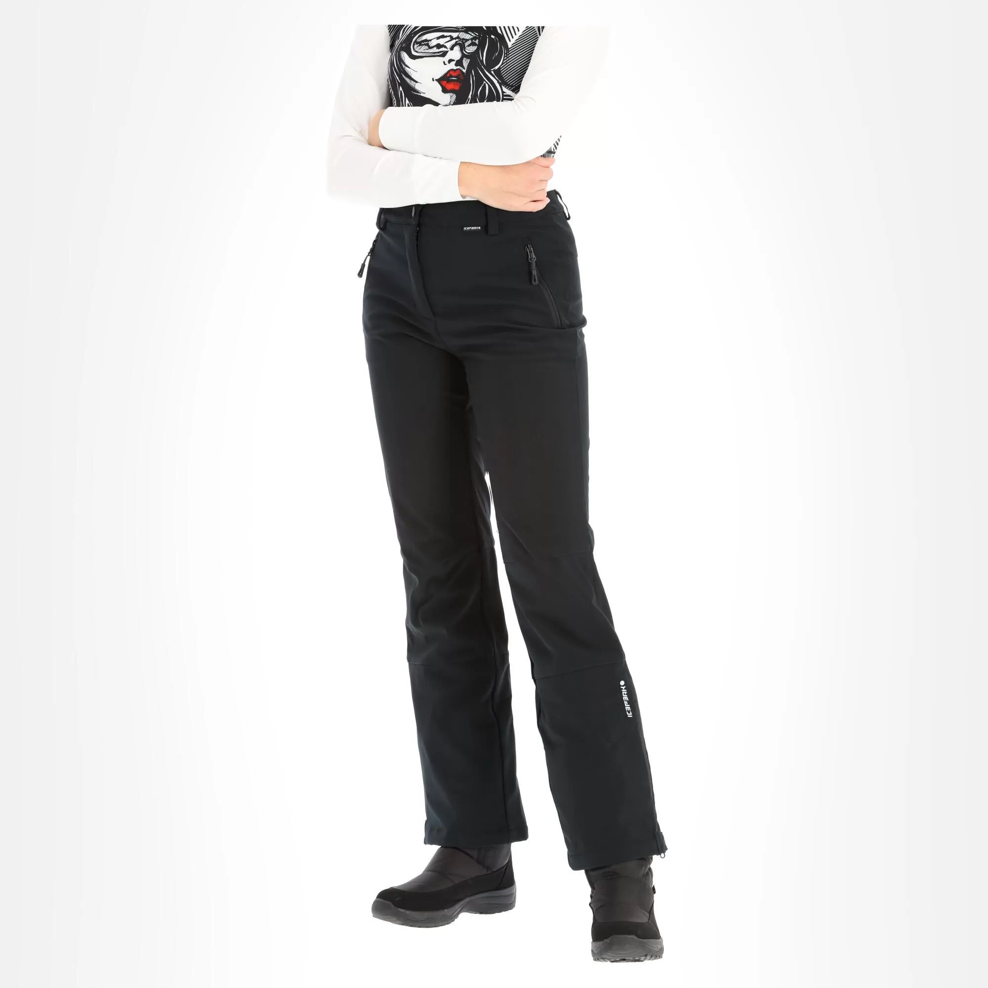 Icepeak, Frechen Softshell Ski Pants Short Model Women Black 4 Icepeak, Frechen Softshell Ski Pants Short Model Women Black - Image 2