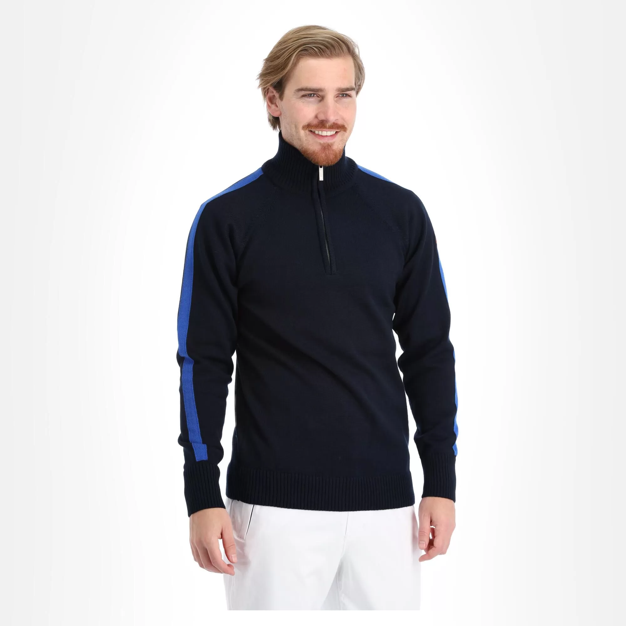 Kama, Merino Sweater Sweater Men Navy Blue 4 Kama, Merino Sweater Sweater Men Navy Blue - Image 2