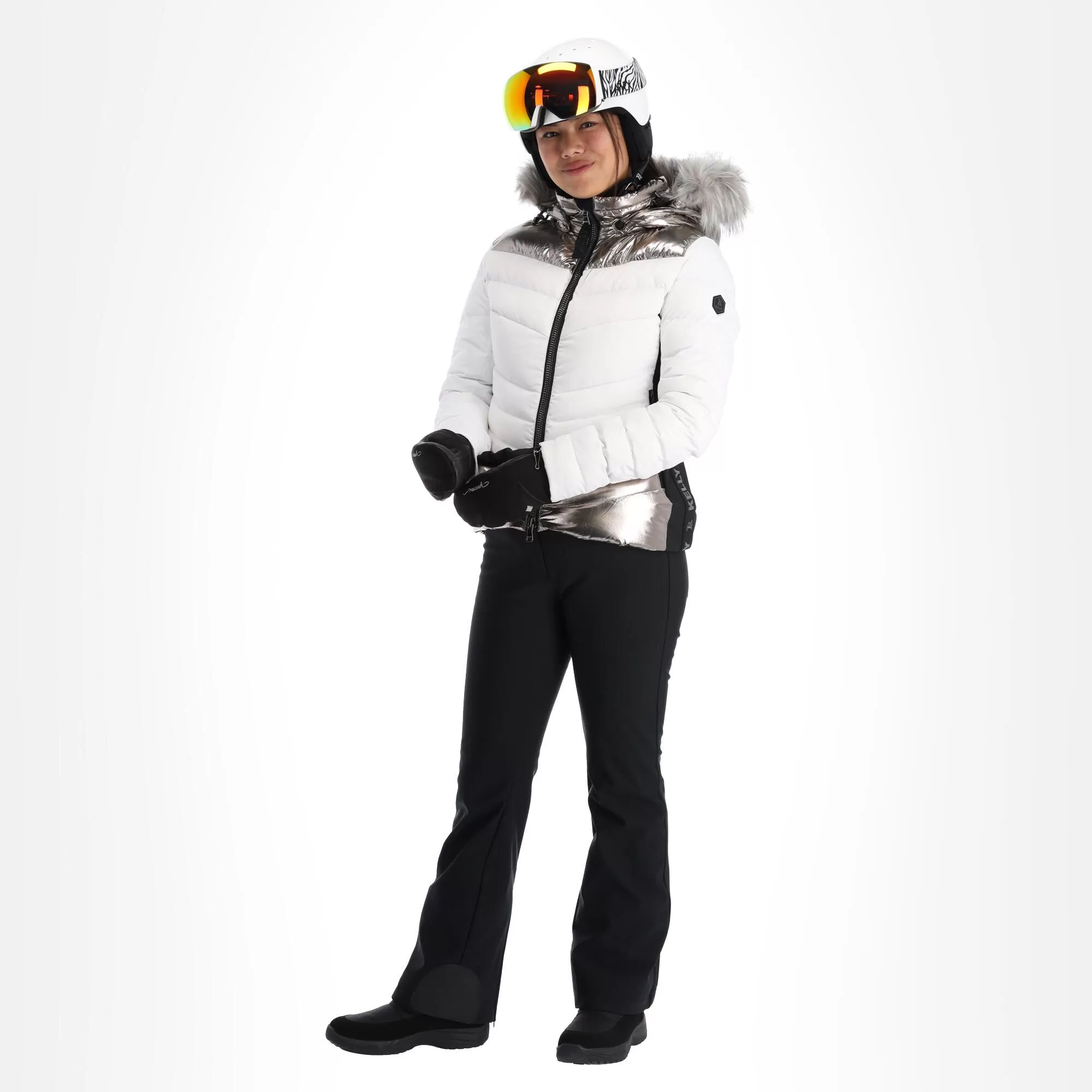 Kelly, Down Jacket Ski Jacket Women Stone White 3 Kelly, Down Jacket Ski Jacket Women Stone White