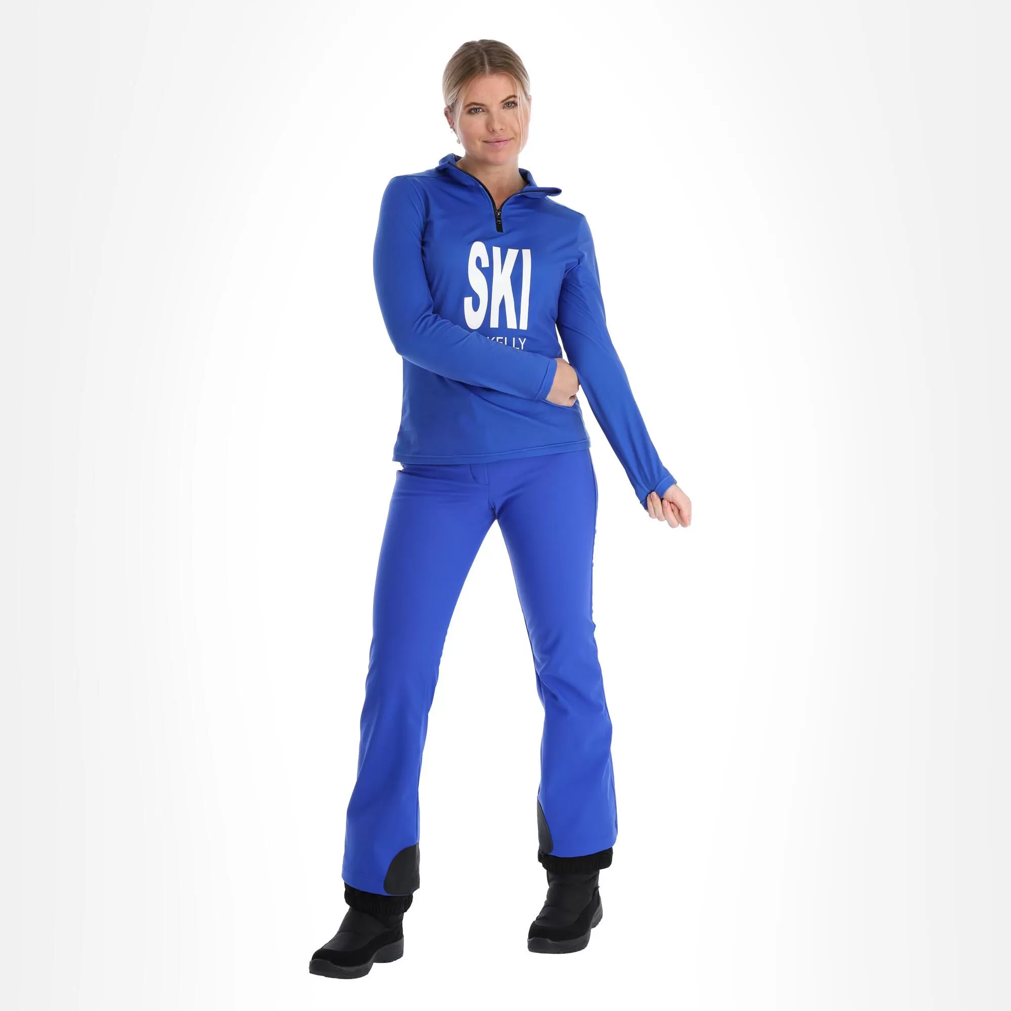 Kelly, Half Zip Midlayer Pullover Women Ocean Blue 3 Kelly, Half Zip Midlayer Pullover Women Ocean Blue