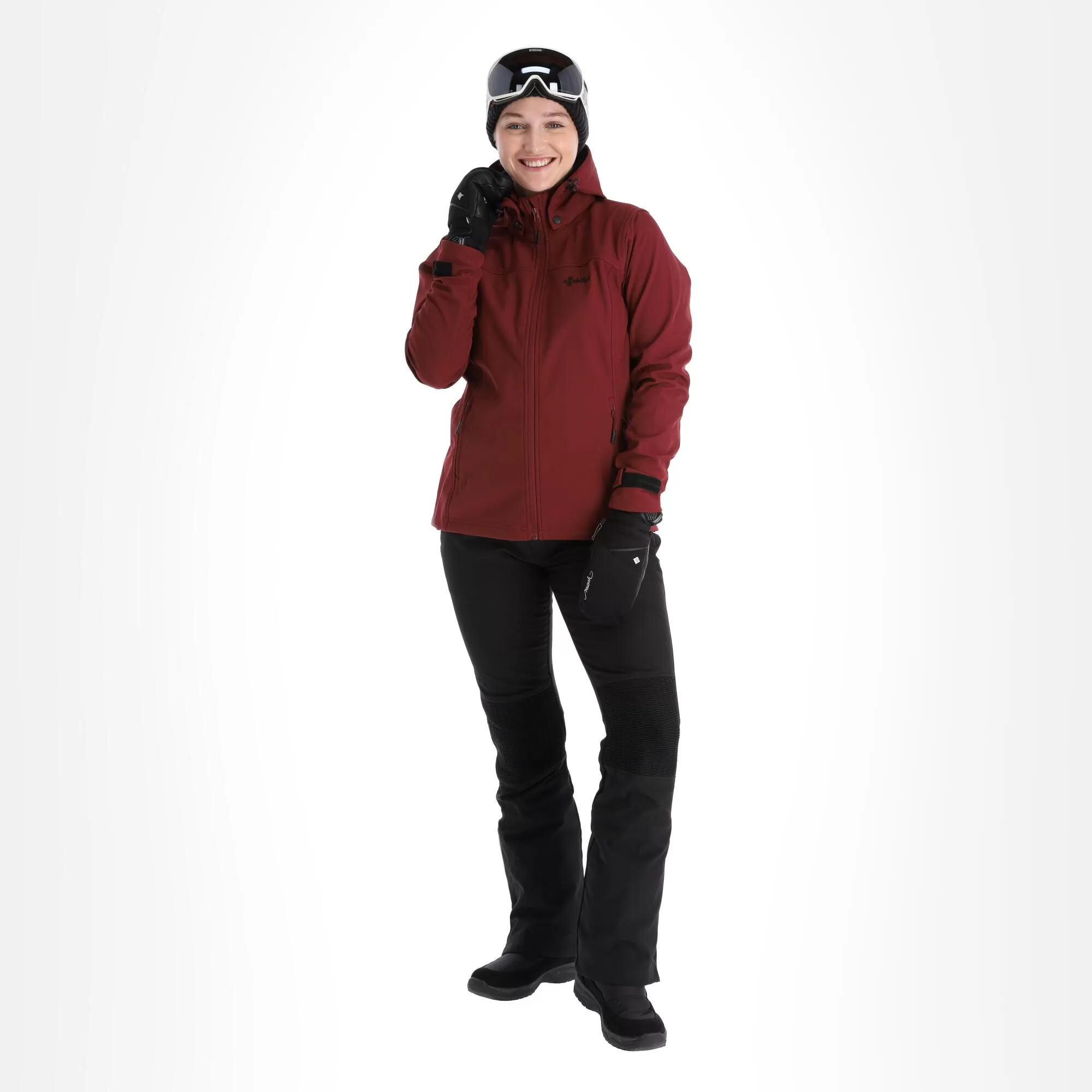 Kilpi, Ravia-W Softshell Ski Jacket Plus Size Women Dark Red 3 Kilpi, Ravia-W Softshell Ski Jacket Plus Size Women Dark Red