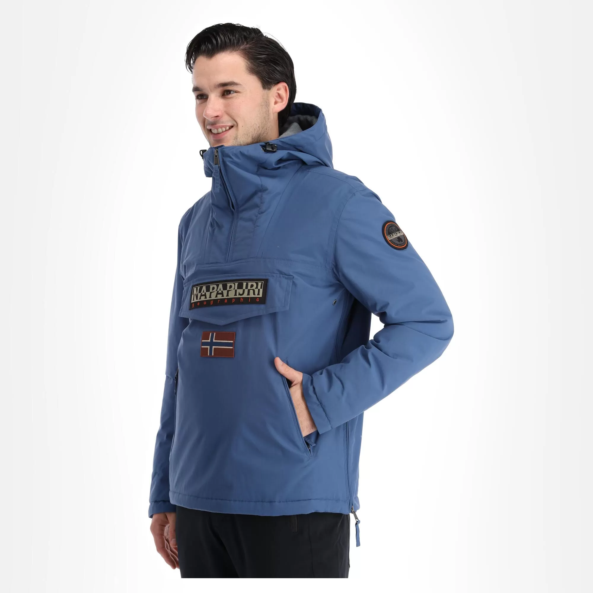 Napapijri, Rainforest Pocket 2 (2022/2023) Winter Anorak Men Ensign Blue 6 Napapijri, Rainforest Pocket 2 (2022/2023) Winter Anorak Men Ensign Blue - Image 4