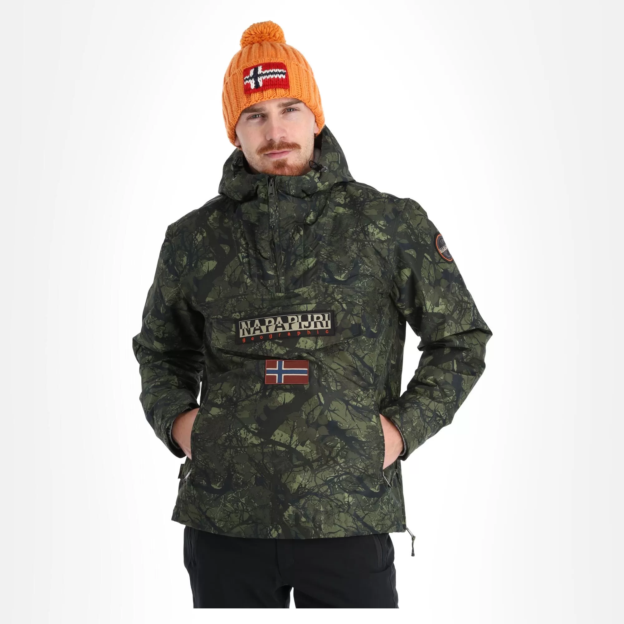 Napapijri, Rainforest Pocket Prt 2 (2022/2023) Winter Anorak Men Camo Green 4 Napapijri, Rainforest Pocket Prt 2 (2022/2023) Winter Anorak Men Camo Green - Image 2