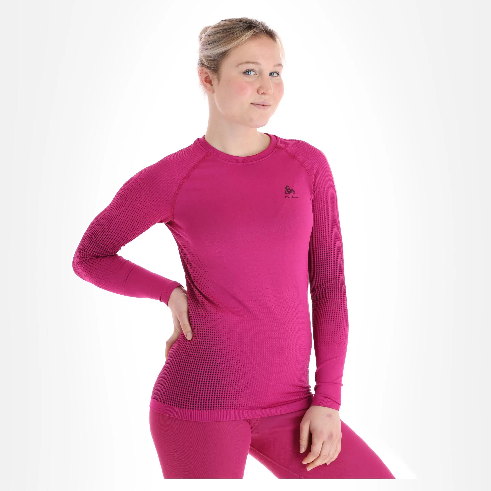 Odlo, Performance Warm Eco Thermal Shirt Women Festival Fuchsia Black, Pink 6 Odlo, Performance Warm Eco Thermal Shirt Women Festival Fuchsia Black, Pink - Image 4