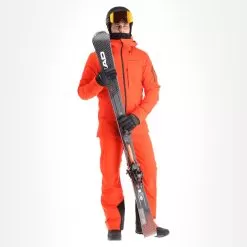 Peak Performance, Maroon Long Jacket Ski Jacket Men Racing Red