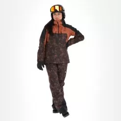 Picture, Exa Jkt Ski Jacket Women Iberis Print Brown