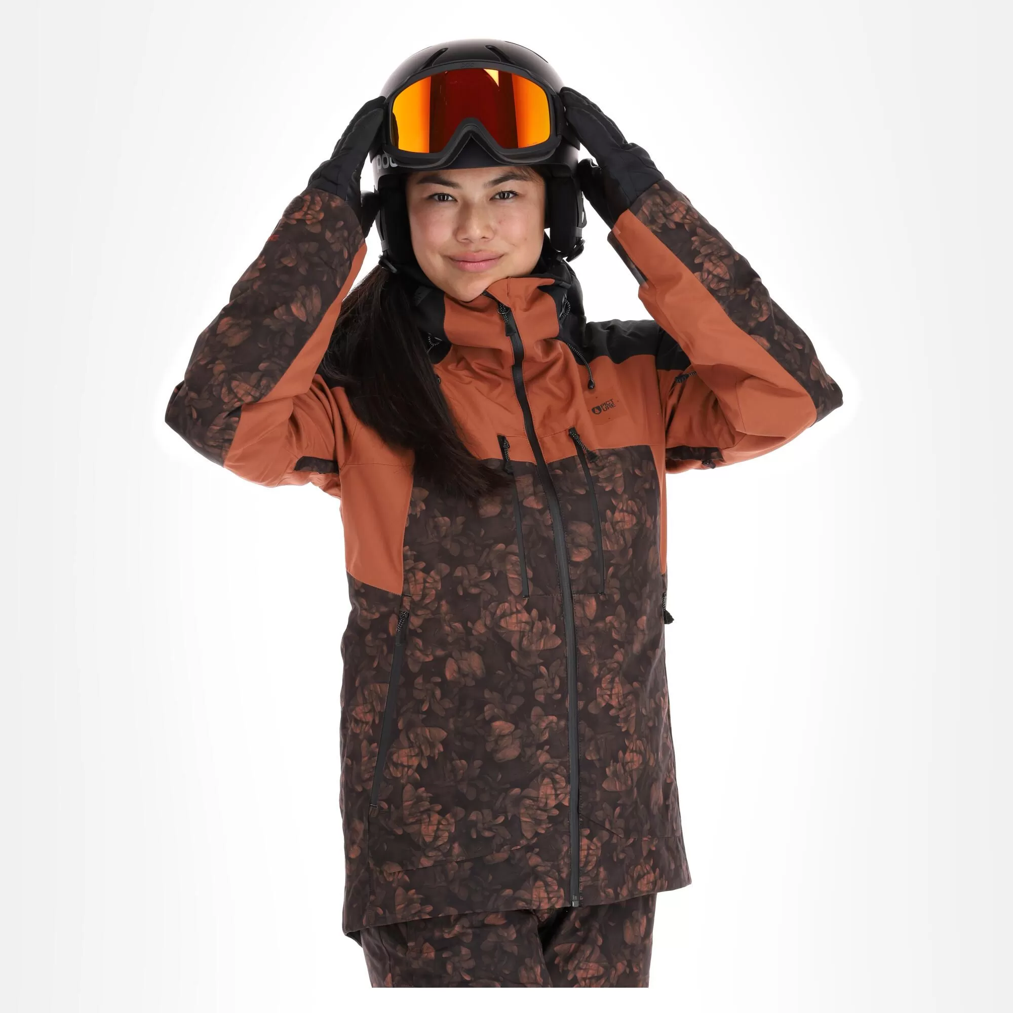 Picture, Exa Jkt Ski Jacket Women Iberis Print Brown 4 Picture, Exa Jkt Ski Jacket Women Iberis Print Brown - Image 2