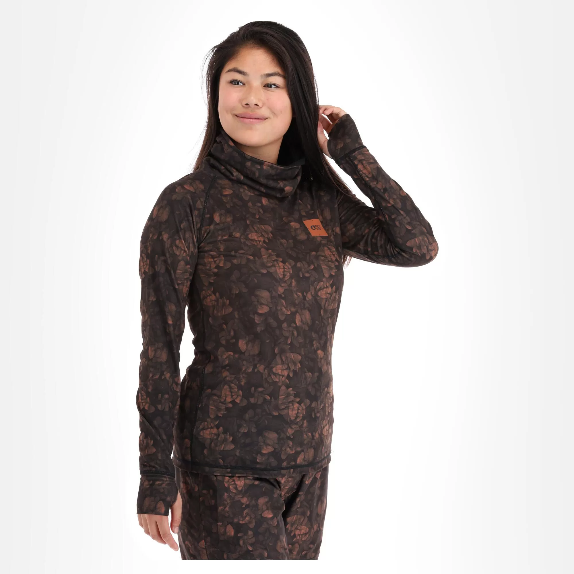 Picture, Pila High Top Pullover Women Iberis Print Brown 4 Picture, Pila High Top Pullover Women Iberis Print Brown - Image 2