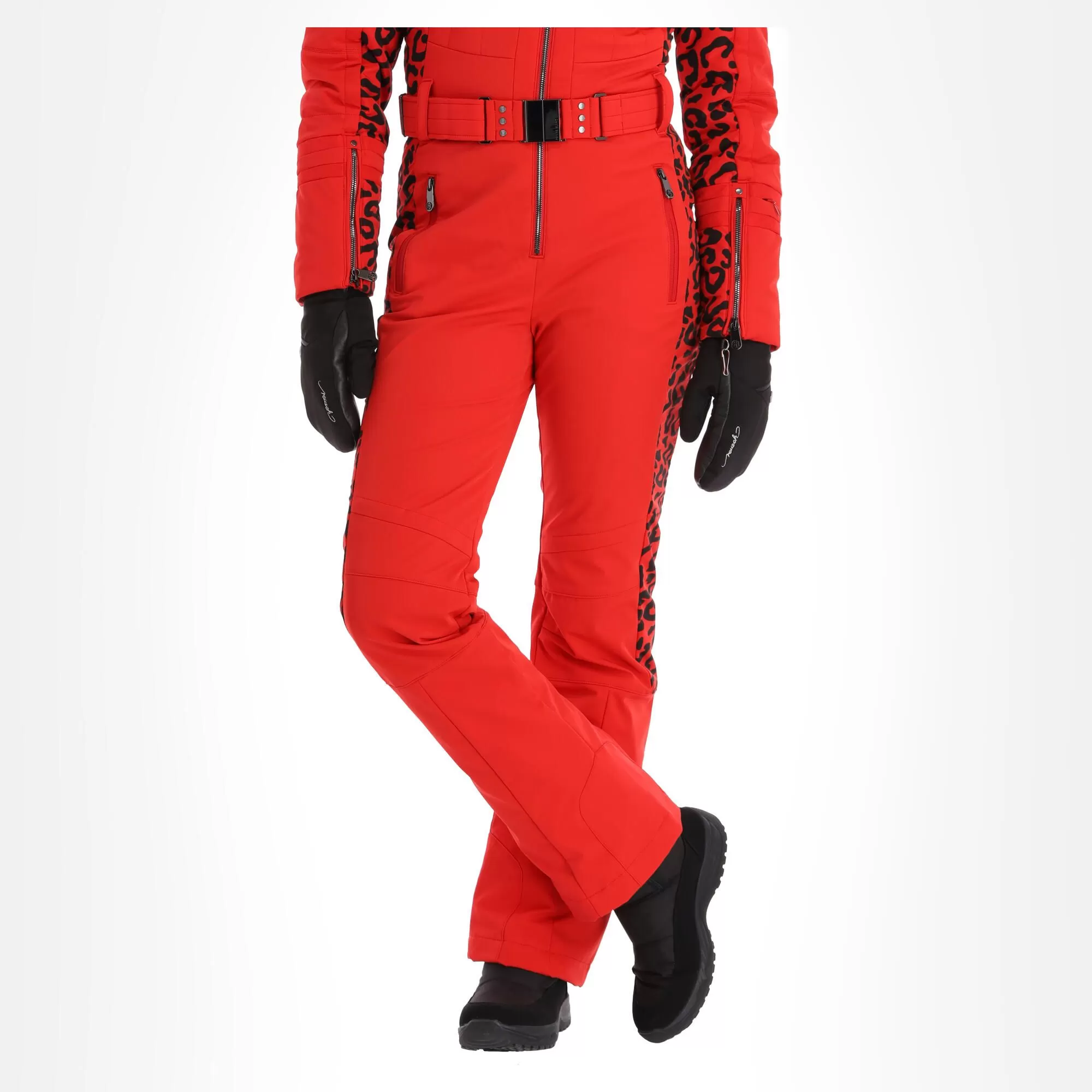 Poivre Blanc, Stretch Ski Overall Ski Suit Women Leopard Scarlet Red 7 Poivre Blanc, Stretch Ski Overall Ski Suit Women Leopard Scarlet Red - Image 5