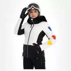 Rossignol, Twins Down Jc De Castelbajac Ski Jacket Women White -Ski Online Store rossignol twins down jc de castelbajac aa jas gevoerd dames wit 22rossi106v1 BI 02