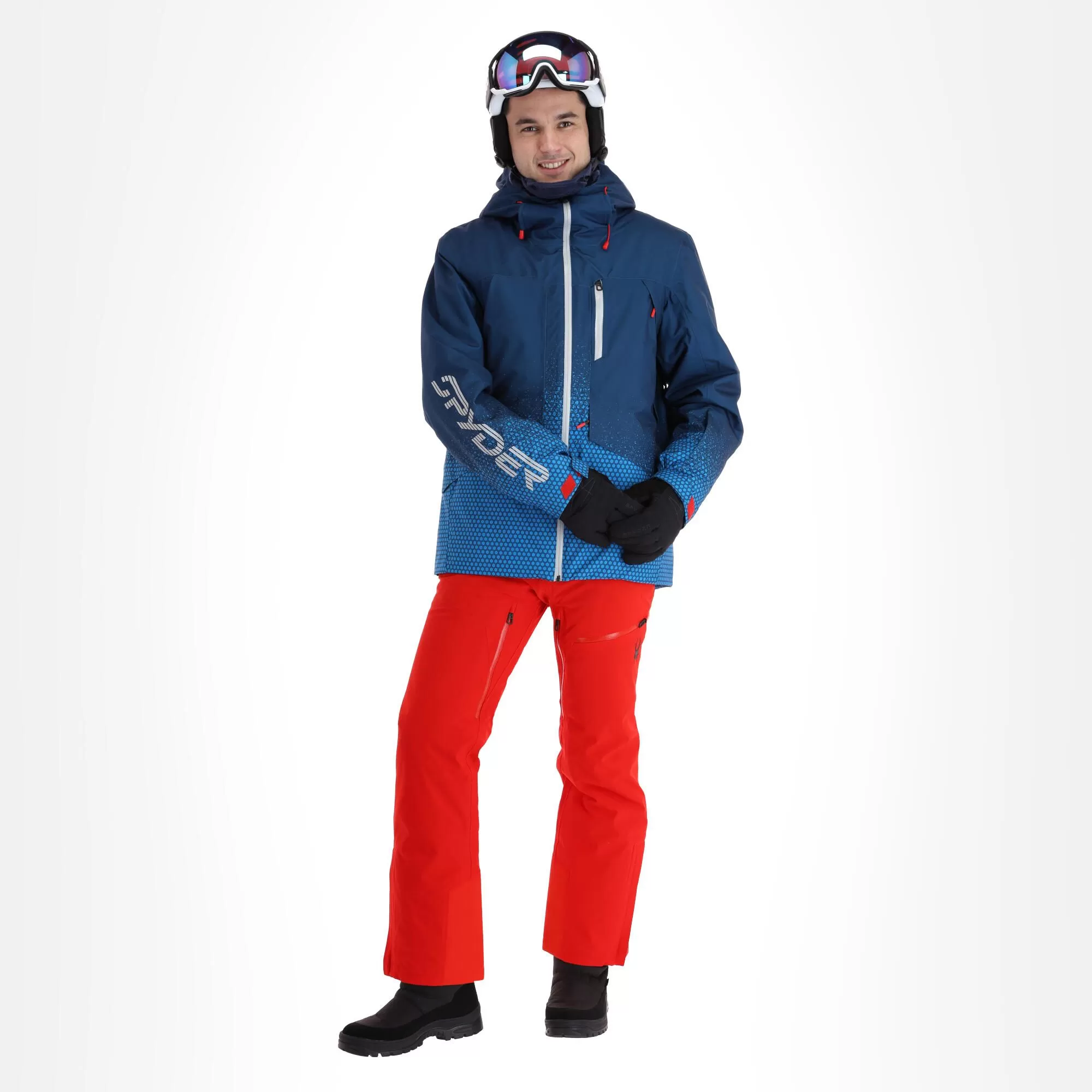 Spyder, Anthem Ski Jacket Men Faded Geo Collegiate Blue 3 Spyder, Anthem Ski Jacket Men Faded Geo Collegiate Blue