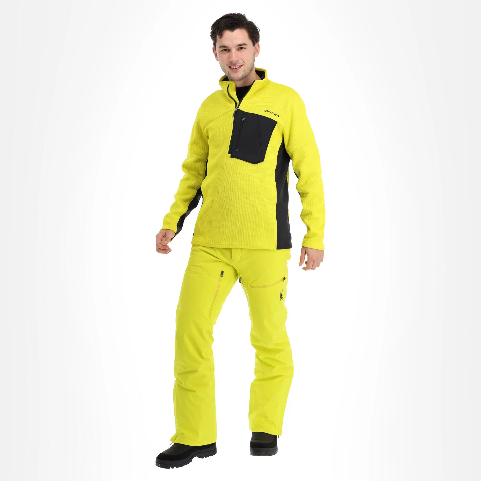 Spyder, Bandit Half Zip Sweater Men Citrus Yellow 3 Spyder, Bandit Half Zip Sweater Men Citrus Yellow