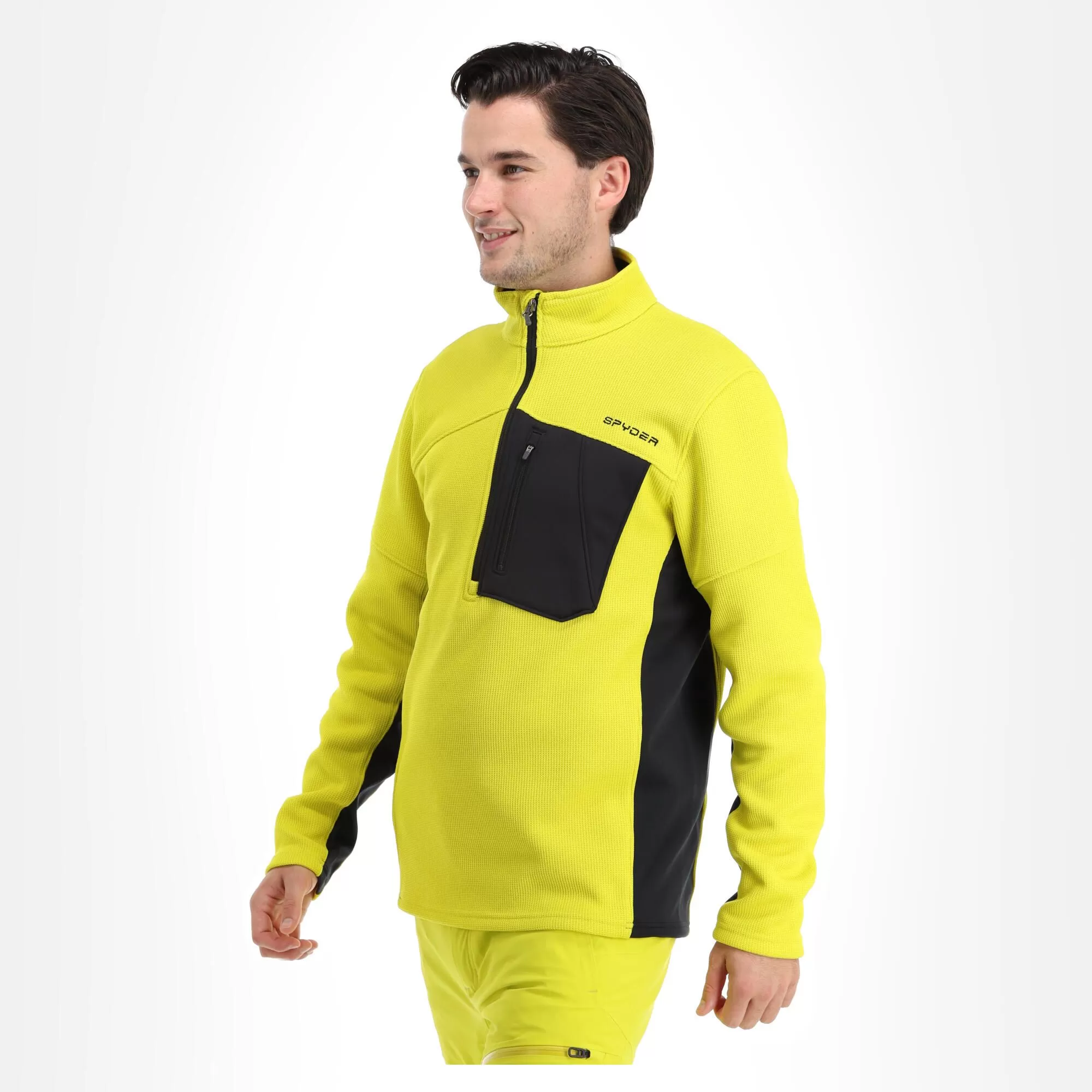 Spyder, Bandit Half Zip Sweater Men Citrus Yellow 6 Spyder, Bandit Half Zip Sweater Men Citrus Yellow - Image 4