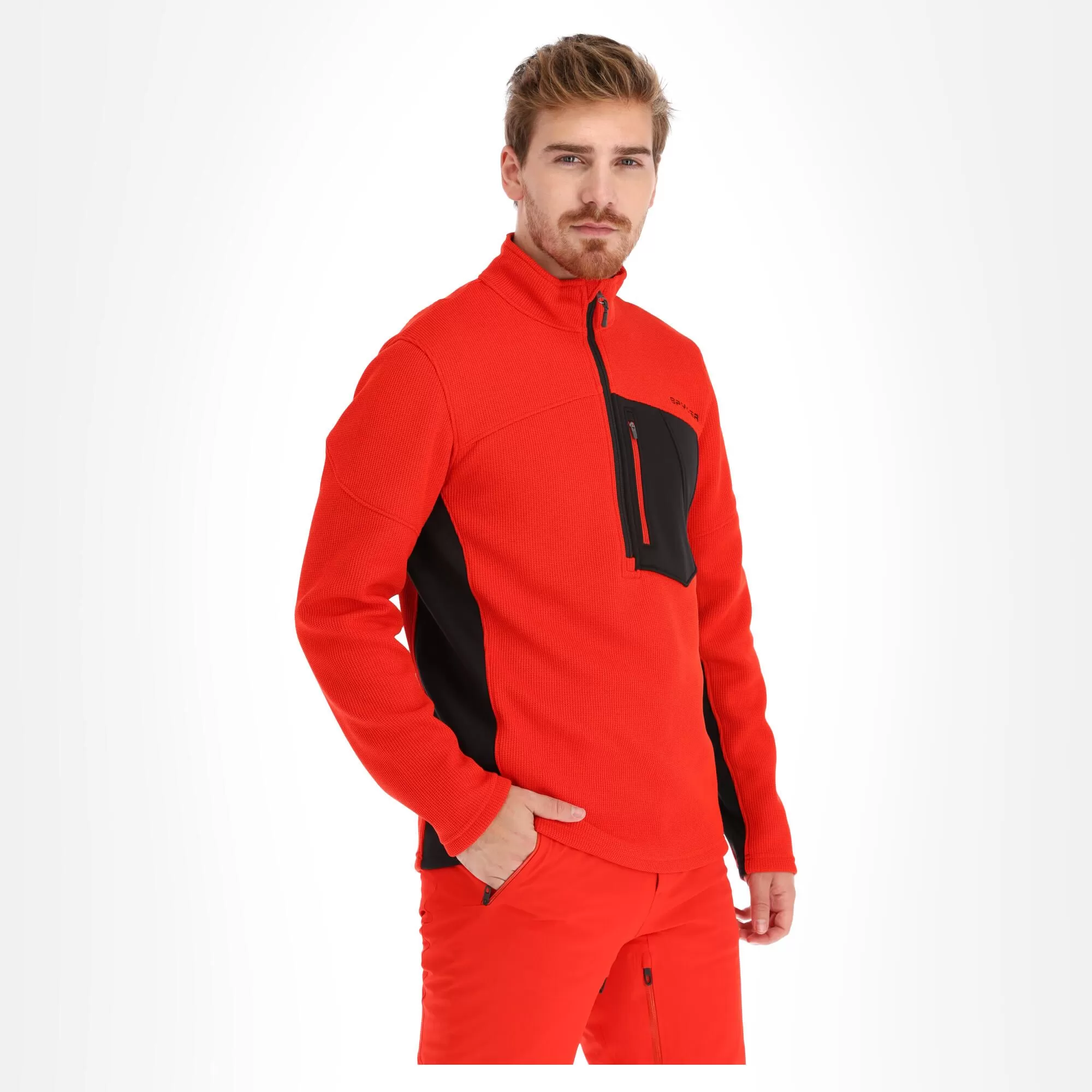 Spyder, Bandit Half Zip Sweater Men Volcano Red 6 Spyder, Bandit Half Zip Sweater Men Volcano Red - Image 4