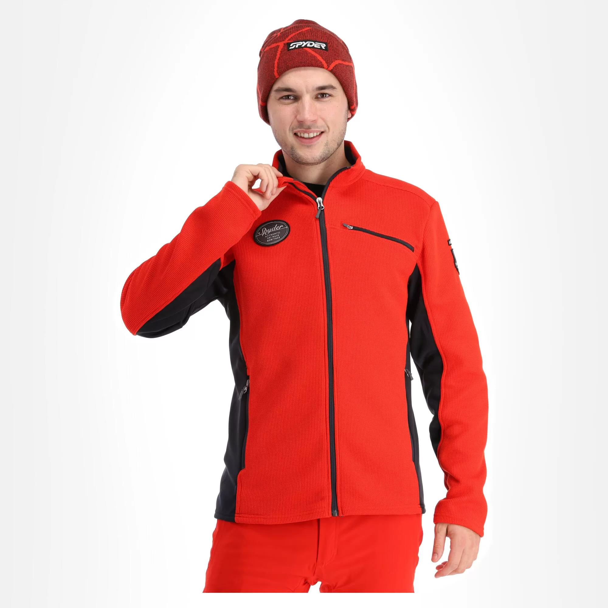 Spyder, Bandit Wengen Full Zip Jacket Men Volcano Red 6 Spyder, Bandit Wengen Full Zip Jacket Men Volcano Red - Image 4