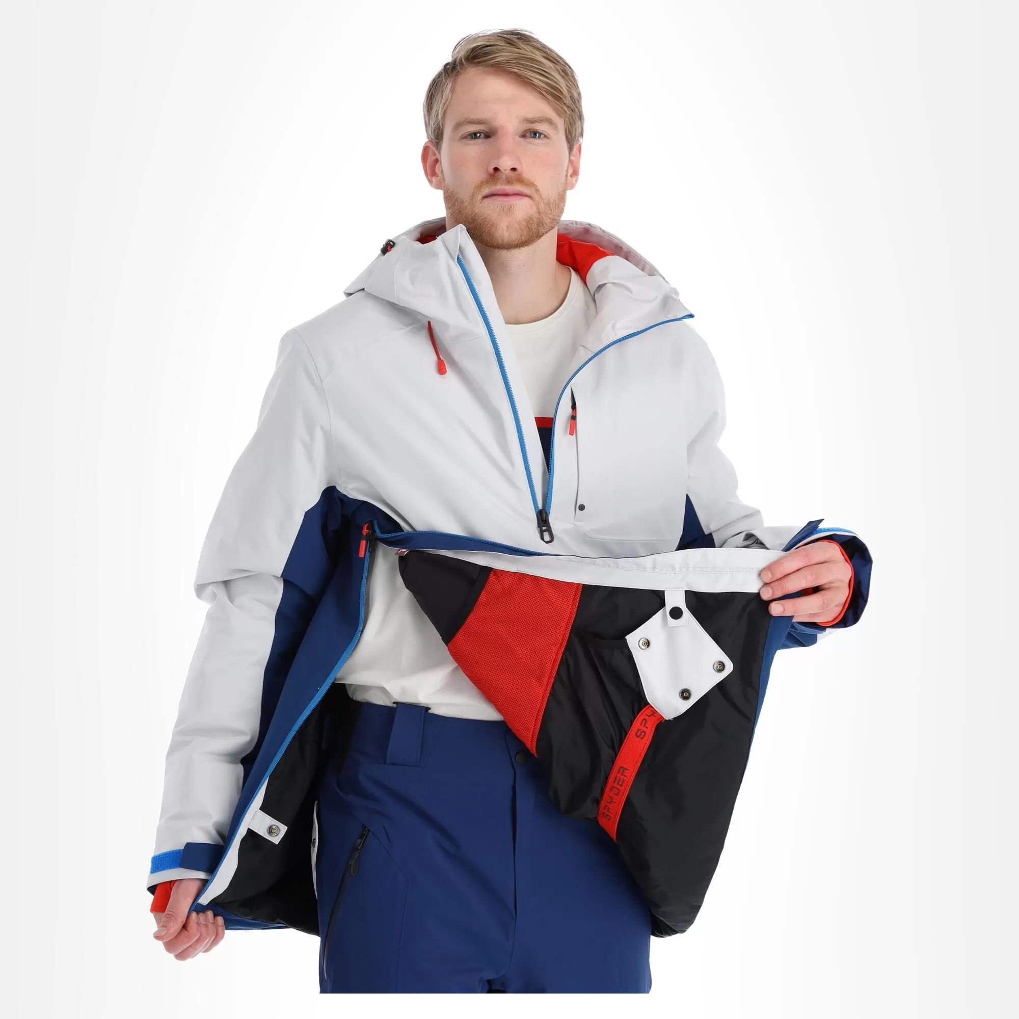 Spyder, Signal Winter Anorak Men Glacier Blue, White 7 Spyder, Signal Winter Anorak Men Glacier Blue, White - Image 5